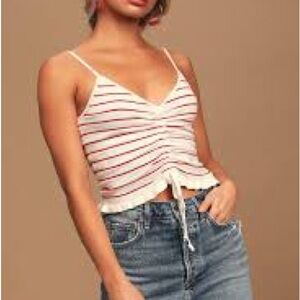Lulu's Red and White Striped Camisole